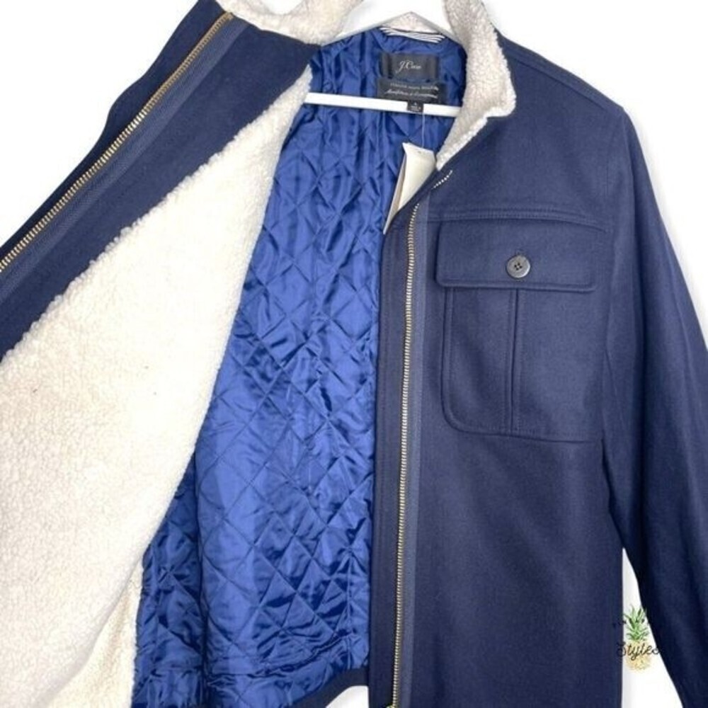 J. CREW Melton Wool Blue Jacket  - Picture 5 of 11